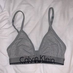 Calvin Klein Cotton Bralette Gray Size Small